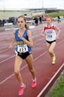 Lydia Turner (Birtley) leads Philippa Chambers (Gateshead)during the under-17s 3000 metres at the Northern Under-17s and 15s Championships, Liverpool.